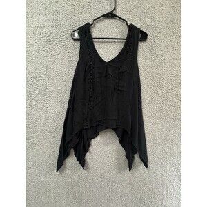 Chelsea 28 Blouse Womens M Black V-Neck Hi Lo  Hem Tank Camisole